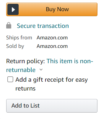 Amazon uses the Buy Now CTA button often that helps their customers navigate through a purchase.