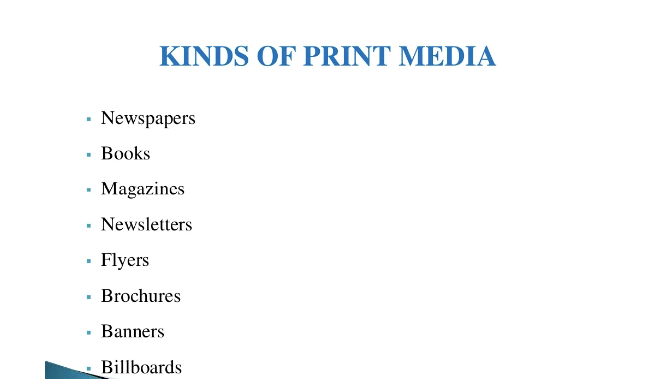 Kinds of Print Media