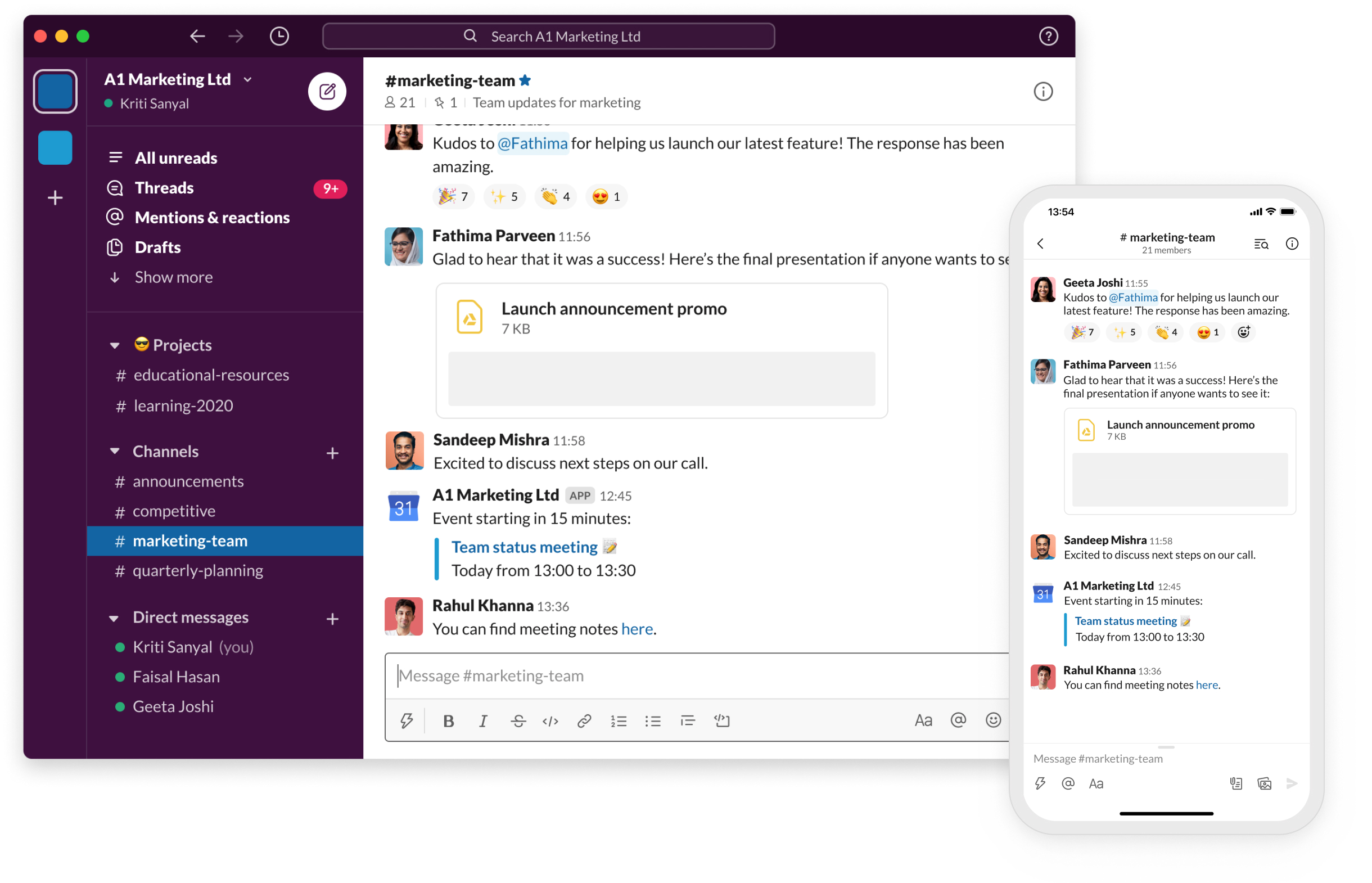 Learning how to use Slack for project management is important because it's helpful in organizing your day's work.