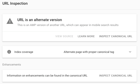 Advantage of Google Search Console URL Inspection Tool for improved webpages 7 Google Search Console URL Inspection Tool - URL is an alternate version