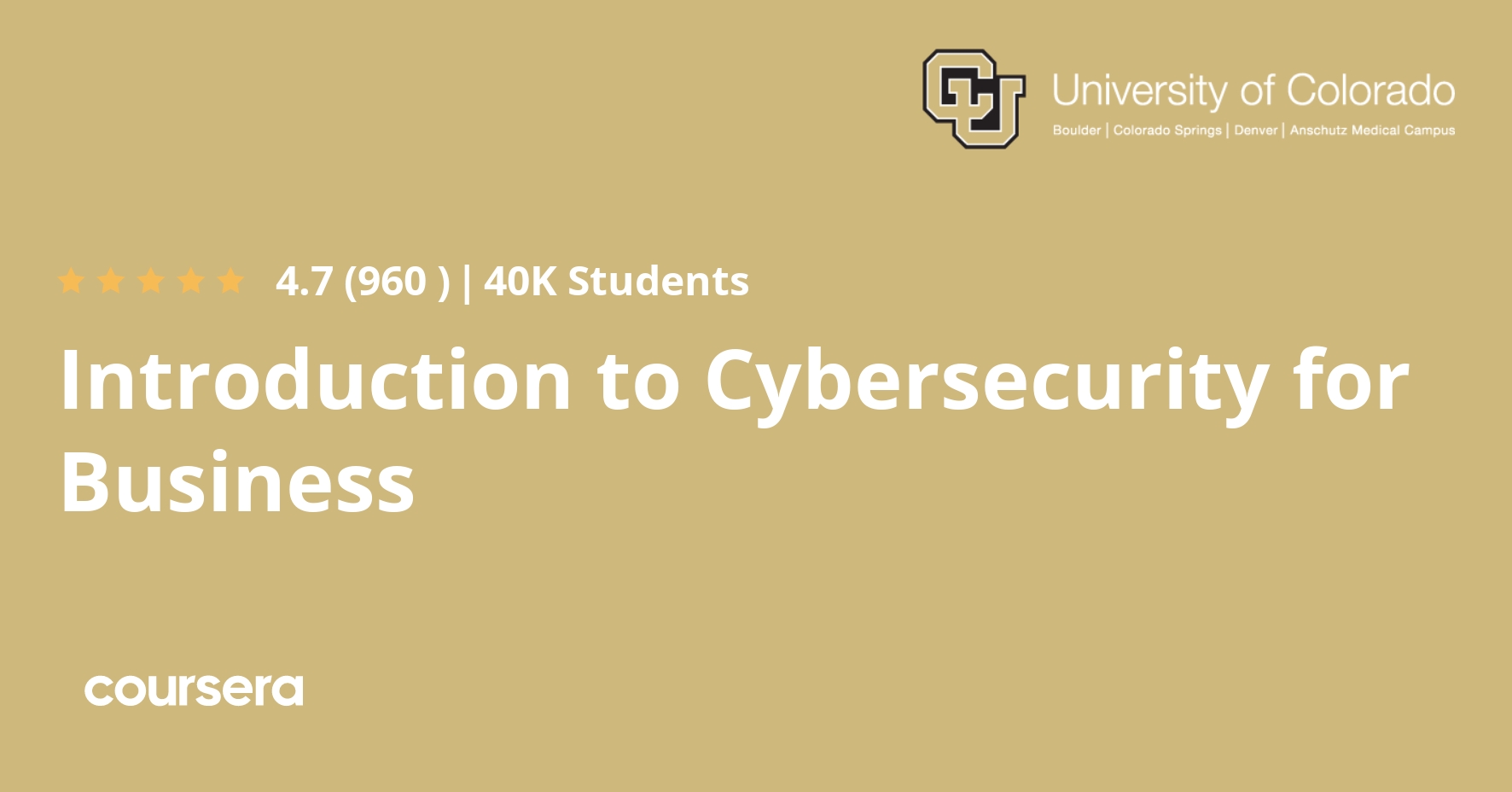 Introduction to Cybersecurity for Business by The University of Colorado via edX